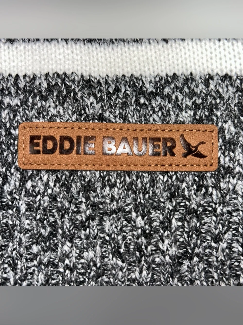 Eddie Bauer Dog Sweater Size Large Black White And Maroon Knit 35-65# L 18-21”